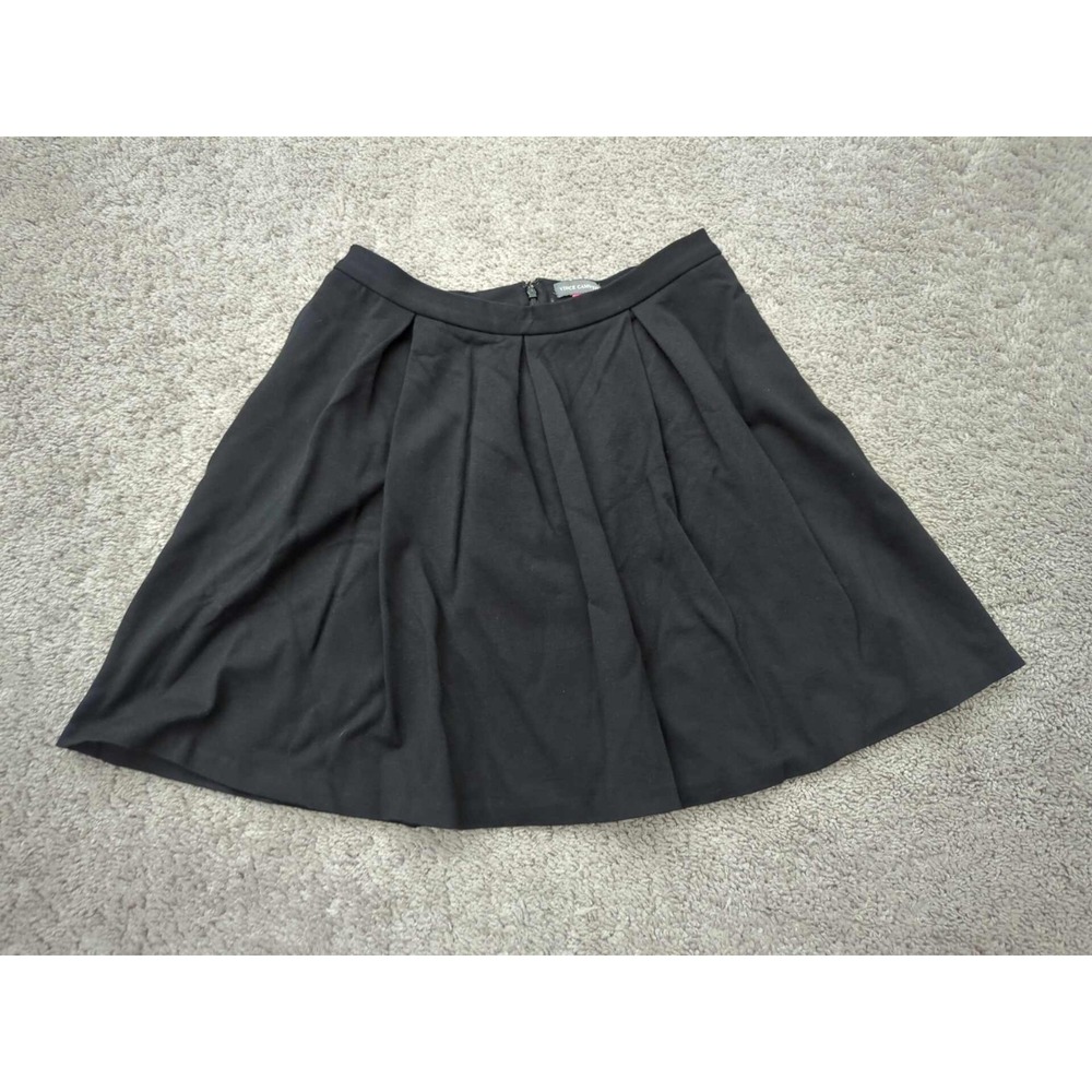 Vince Camuto Mini Skirt Womens 2 Black Pleated Pockets Skater Mini Academia Punk
